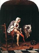 Jan Steen Woman at her toilet oil on canvas